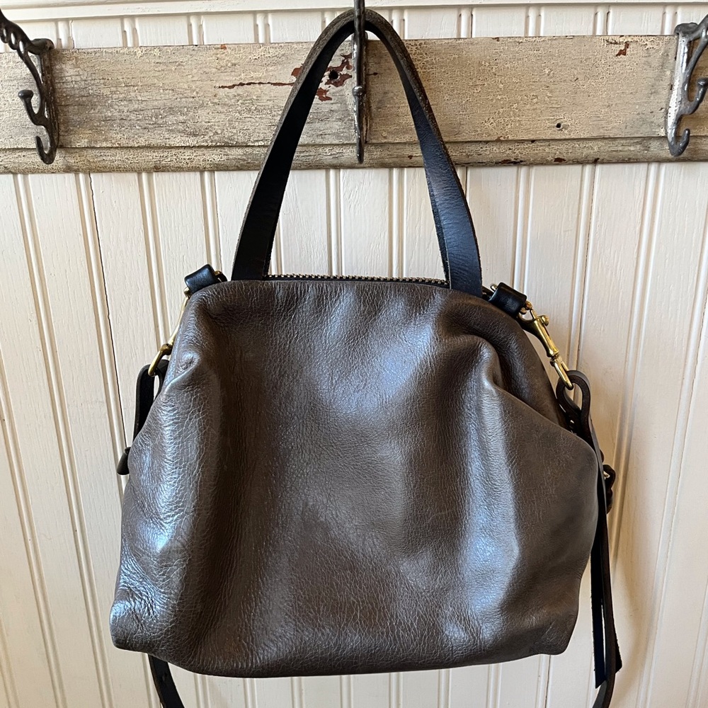 Eleven Thirty Mushroom/Brown Leather Crossbody/Top Handles bag